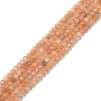 BEADIA Natural Sunstone Beads 4x2mm 120pcs Faceted Rondelle Loose Semi Gemstone Beads for Jewelry Making Design - color: Sunstone