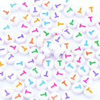 300Pcs Colorful Letter Beads T 4X7mm Single Round Alphabet Beads for Friendship Bracelets Making - color: Round - T
