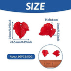 Crafans 90Pcs Frosted Acrylic Leaf Charms Spring Autumn Leaf Pendants Maple Leaves Beads Plant Petal Charms for Jewelry Making (Red) - color: Red