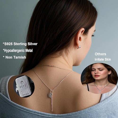 Necklace Extender Sterling Silver for Women 925 Bracelet Safety Security Extension Chain for Dainty Jewelry 2.4" Length - color: silver/2.4"