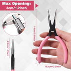 5.5-Inch Needle Nose Pliers with Wire Cutter, 55 Steel Serrated Jaw Precision Long Nose Cutting Pliers, Spring Loaded Soft Grip for Jewelry Making, Electronics Repair, Object Grasping, Crafts - style: Needle Nose Pliers with Wire Cutter
