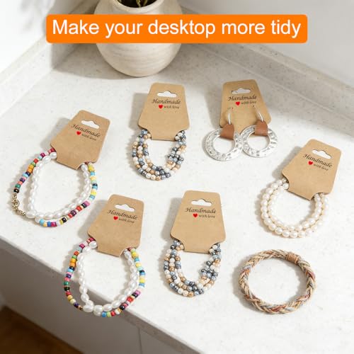 120PCS Sturdy Jewelry Display Cards - Self-Adhesive Necklace & Bracelet Packaging for Small Business, Keychain, Earring, Hair Band, and Scrunchies - color: 120Kraft paper