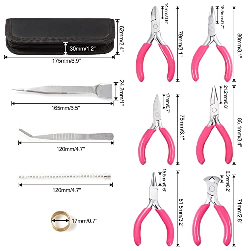 SPEEDWOX 3" Jewelry Pliers Set, 10 Pack Include Wire Cutters Bent Nose Pliers Round Nose Pliers Long Nose Pliers End Nipper Flat Nose Pliers, with Storage Pouch Tweezers with Shovel for DIY Craft - style: 3" Pliers Set
