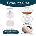 40Pcs 10mm Natural Selenite Stone Beads Round Gemstone Loose Beads Energy Healing Chakra Stone Charm Beads for Bracelet Necklace Jewelry Making DIY Crafts - color: 10mm-clear