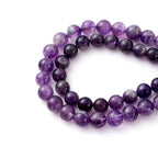 6mm 60pcs DIY Natural Amethyst Stone Beads Round Healing Crystal Gemstone Loose Beads for Jewelry Making Handmade Bracelet Necklace - color: Amethyst, size: 6mm
