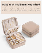 VLANDO Bridesmaid Proposal Gifts - Travel Jewelry Case, Small Travel Jewelry Organizer Box for Girls Women - Toffee - color: Toffee
