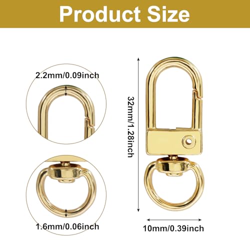 20Pcs Metal Lobster Claw Clasps, Swivel Lanyards Snap Hooks for Jewelry Making, Keychain,Bag Connector(Gold&Silver) - color: gold & silver