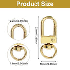 20Pcs Gold Metal Lobster Claw Clasps, Swivel Lanyards Snap Hooks for Jewelry Making, Keychain,Bag Connector - color: gold