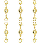 925 Silver Double Lobster Magnetic Necklace Clasps, Magnetic Necklace Clasps and Closures, Double Lobster Clasp Magnetic Jewelry Clasps for Necklaces (6pcs Gold) - color: 6pcs gold