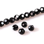 300PCS 4mm Jet Black Faceted Round Roundel Glass Beads for DIY Crafts - color: Jet Black, size: 4mm/300pcs
