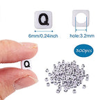 FASHEWELRY 300Pcs Cube White Acrylic Letter Beads 6x6mm Letter Q Alphabet Beads for DIY Bracelet Necklace Jewelry Making - color: Letter Q, size: 6x6x6mm