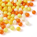 100 Pcs 11.5-12mm Bubblegum Beads Opaque Acrylic Chunky Loose Spacer Round Focal Beads for Jewelry Making Bracelet Necklace Keychain Craft Art Making,Hole:1.8mm,Yellow - color: Yellow