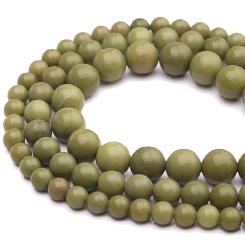 Natural Stone Beads Avocado Jade 8mm Polished Round Smooth Gemstone Beads for Jewelry Making Supplies 15 Inch(45 Beads) - color: Avocado Jade 8mm-45pcs