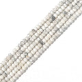 BEADIA Natural White Howlite Beads 4x2mm 120pcs Faceted Rondelle Loose Semi Gemstone Beads for Jewelry Making Design - color: White Howlite