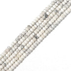 BEADIA Natural White Howlite Beads 4x2mm 120pcs Faceted Rondelle Loose Semi Gemstone Beads for Jewelry Making Design - color: White Howlite