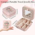Granddaughter Valentines Day Gifts from Grandma Grandpa Graduation Birthday Gifts for Granddaughter Christmas Mothers Day Gift for Granddaughters Jewelry Box Pink Portable Travel Jewelry Case - color: granddaughter