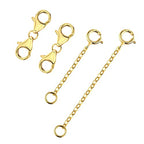 925 Sterling Silver Double Lobster Clasp and Necklace Extender Gold Plated Double Lobster Clasps Connector Bracelet Necklace Extension Clasp for Jewelry Making（4pcs） - color: A-Gold Lobster Clasp and Necklace Extender