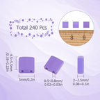SUNNYCLUE 1 Box 240Pcs 2-Hole Beads 5x5mm Flat Thin Rectangle Square Two Hole Japanese Glass Tila Beads Bulk Purple Full Size Loose Spacer Findings for Jewelry Making Kits