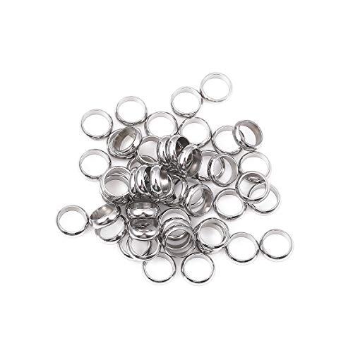 BEADIA Stainless Steel Spacer Beads 8x2.5mm Rondelle Loose Charm Caps Beads for DIY Jewelry Making 50pcs with 6mm Hole - color: 8x2.5mm 6mm