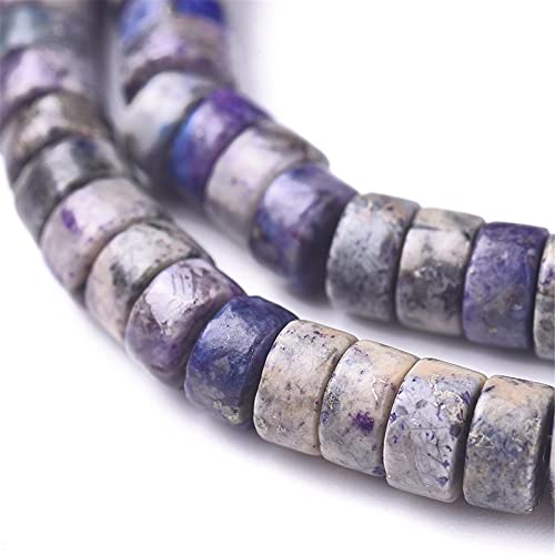 Craftdady 354pcs Heishi Coin Natural African Pyrite Gemstone Beads Flat Round Disc Energy Healing Crystal Stone Loose Beads 4mm for Jewelry Bracelet Necklace Earring, Lilac - color: African Pyrite, Lilac, size: 4mm