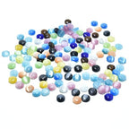 48pcs 8mm Mixed Colors Cat's Eye Coin Stone Loose Gemstone Beads Semi-Precious Craft Supplies for DIY Jewelry Making - color: Coin8mm Mixed Colors