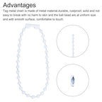 MECCANIXITY Ball Bead Chain Beaded Necklace Chains 5 Inch Adjustable Metal Ball Chains 2.4mm/0.1inch Keychain for Jewelry Making,DIY Craft Projects,Pack of 12(White) - color: White