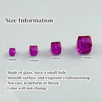 200pcs 4mm Crystal Glass Cube Beads Square Glass Beads Crystal Spacer Beads for Bracelets Necklace Earring DIY Jewelry Making Craft(Rose Red) - color: Rose Red, size: 4mm