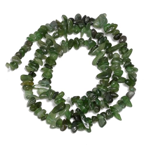 30in Jadeite Natural Chip Stone Beads 5-8mm About 230pcs, Irregular Drilled Deep Green Bead for Bracelets Jewelry Making Supplies for Adults, DIY Crafts. - color: Jadeite