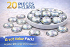 25mm Crystal Clear AB H702 Flat Back Round Acrylic Rhinestones Plastic Circle Gems for Costume Making Cosplay Jewels Pro Grade Embelishments - 20 Pieces (Crystal AB) - color: Crystal AB H702