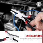 FASTPRO 7-piece Utility Pliers Set, Includes Slip Joint, Long Nose, Diagonal, Groove Joint, Linesman, and Mini Long Nose Pliers, Dipped Handle