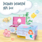 The Memory Building Co Mermaid Musical Jewelry Box Plays Classic Melody, Storage Organizer Music Box for Kids Ages 6-12, MDF Wood w/ 2 Fabric Lined Ring Bracelet Necklace Treasure Compartments - style: Mermaid