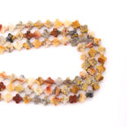 8mm Natural Crazy Agate Gemstone Faceted Clovers Beads Four-Leaf Spacer Loose Beads for DIY Jewelry Making Beads - color: Crazy Agate