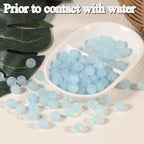 100Pcs Glass Beads 10mm Round Moon Frosted Cracked Water-Activated Transparent Glazed Beads, Ideal for DIY Bracelets Necklaces Phone Charms Craft Supplies (Blue) - color: Blue