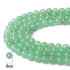 DUQGUHO Green Aventurine Beads 8mm Natural Crystal Green Beads Round Polishing Stone Bead Genuine Gemstone Beads for DIY Jewelry Making 47 Pcs, US-MKL-CB-04GR1 - color: Green#1