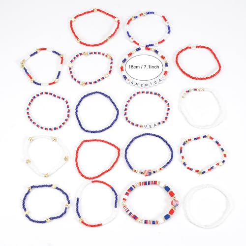 Twinfree Bohemia Beaded Bracelet for Women, Polymer Clay Stretch Bracelets - color: color 3