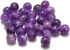 AD Beads Natural Gemstone 10mm Round Loose Beads Big Hole 2mm Sized 30pcs (Amethyst) - color: Amethyst