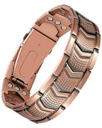 Jecanori Pure Copper Bracelet for Men, 3X Strength Magnetic Bracelets with 3800 Gauss Magnets, Adjustable Mens Copper Bracelet with Premium Fold-Over Clasp - style: Copper Shield