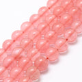 45Pcs Cherry Quartz Beads 8mm Round Natural Gemstone Beads Smooth Loose Spacer Bead for DIY Craft Bracelet Necklace Earrings Jewelry Making Supplies - color: Cherry Quartz
