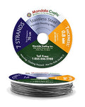 Mandala Crafts 7 Strand Beading Wire for Jewelry Making - 65 FT 20 Gauge Stainless Steel Braided Tiger Tail Wire for Bead Stringing - size: 7 Strands 20 Gauge 0.8MM 65FT