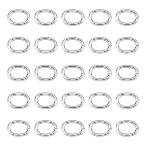 UNICRAFTALE 100pcs 16 Gauge Oval Jumps Rings Close but Unsoldered O Rings Stainless Steel Jump Rings Connectors for DIY Jewelry Making Stainless Steel Color - size: 8mm