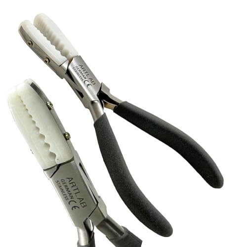 Nylon Jaws Tube Holding Pliers with Black Grip Handle - Rod & Wire Holding Pliers, Scratch-Free Jaws - Jewelry Making Supplies (German Stainless Steel)