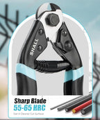 SHALL Cable Cutter, 7-1/2 inch Wire Rope Cutter Heavy Duty for Cuttng Up to 5/32", Chrome Vanadium Steel Jaw for Hard Wire Ropes, Steel Wires, Aircraft Cables, Railing, Metal Fence, Bike Bicycle Brake
