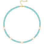 CANEVINKA Bohemian Beaded Choker Necklace 18K Gold Plated Bead Pendant Necklace Vintage Handmade Jewelry for Women - style: Five Pearl