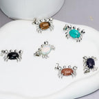 6 Pieces Crab Pendants Crystal Natural Stone Alloy Crab Charm for Jewelry Making Necklace - color: 6pcs Crab Jewelry Set