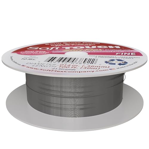 Soft Flex 21 Strand Stringing Wire - Flexible Braided - Fine 0.14 Diameter - Jewelry Making Bead Wire - Satin Silver - style: 100 Feet