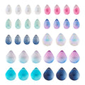 Craftdady 100Pcs Glass Teardrop Beads 10 Colors Transparent Water Drop Top Drilled Glass Crystal Loose Beads Charms for DIY Jewelry Crafts Making - color: 10 Colors, 6~9x9~12mm
