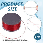 PH PandaHall 50yards Nylon Beading String Thread 0.2mm Thin Red Bracelet Cord Seed Bead Thread Sewing String for Chinese Knot Bracelet Jewelry Leather Stitching Beading Christmas Ornament - style: FireBrick
