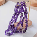 200pcs Natural Chip Stone Beads Gemstone Healing Crystal Loose Rocks Bead Irregular Glass Seed Charm Beads Drilled DIY for Jewelry Bracelet Necklace Earrings Making Crafting Supplies (Purple, 5-8mm) - color: purple