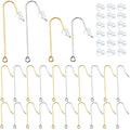 40pcs 2 Sizes Stainless Steel Earring Hooks & Backs, Hypoallergenic, French, Clear, DIY Earring Jewelry Making Supplies - color: Golden&Silver