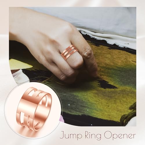 Hicarer 2 Pieces Jump Ring Opening Tools Opening Stainless Steel Jump Split Ring Opener Circle Tool for Jewelry Makers Craft Projects Supplies(Rose Gold) - color: Rose Gold